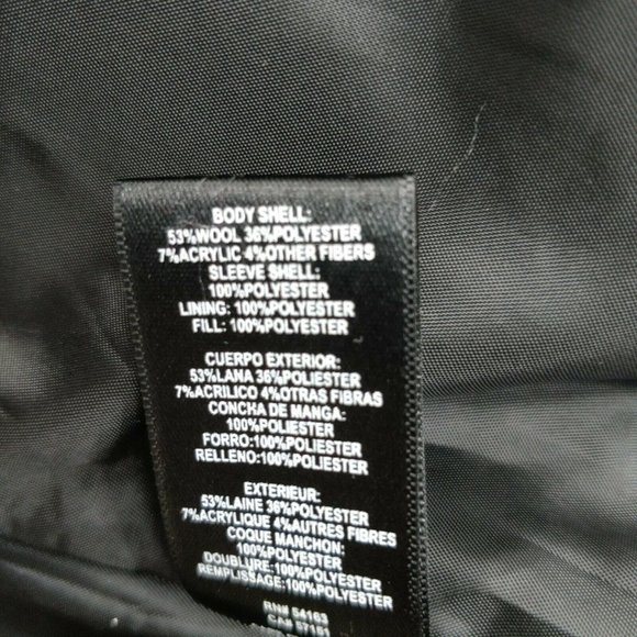 NWT Jones New York Size 6 Black Button Front Long Wool Blend Puffer Sleeve Coat - Picture 9 of 10